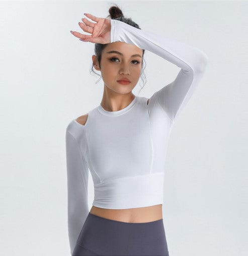 Long Sleeve Shoulder Cutout Top