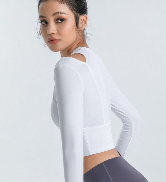 Long Sleeve Shoulder Cutout Top