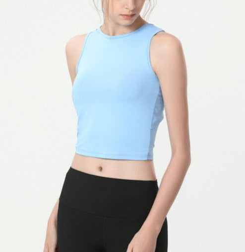 Open Back with Tie String Cropped Active Top