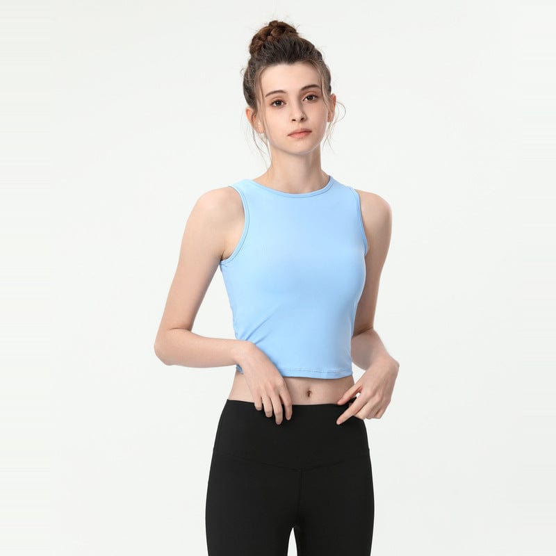 Open Back with Tie String Cropped Active Top