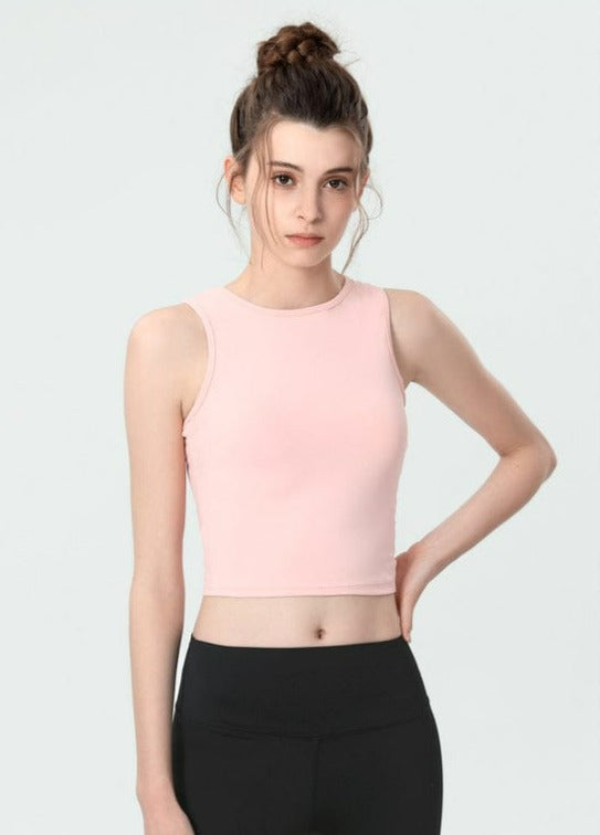 Open Back with Tie String Cropped Active Top