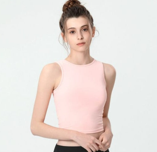Open Back with Tie String Cropped Active Top
