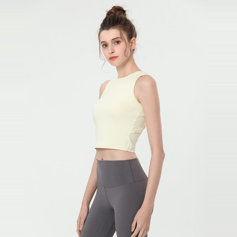 Open Back with Tie String Cropped Active Top