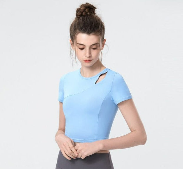 Shoulder Slit Cropped Active Top