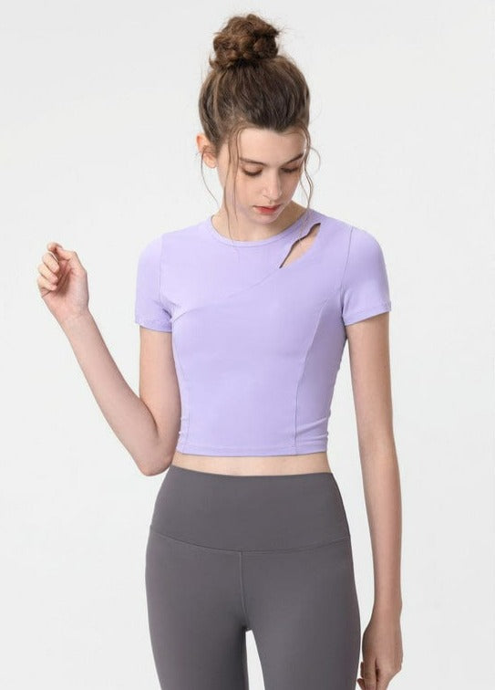 Shoulder Slit Cropped Active Top