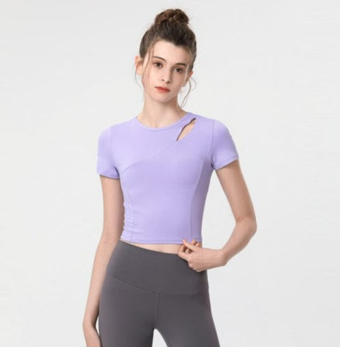 Shoulder Slit Cropped Active Top