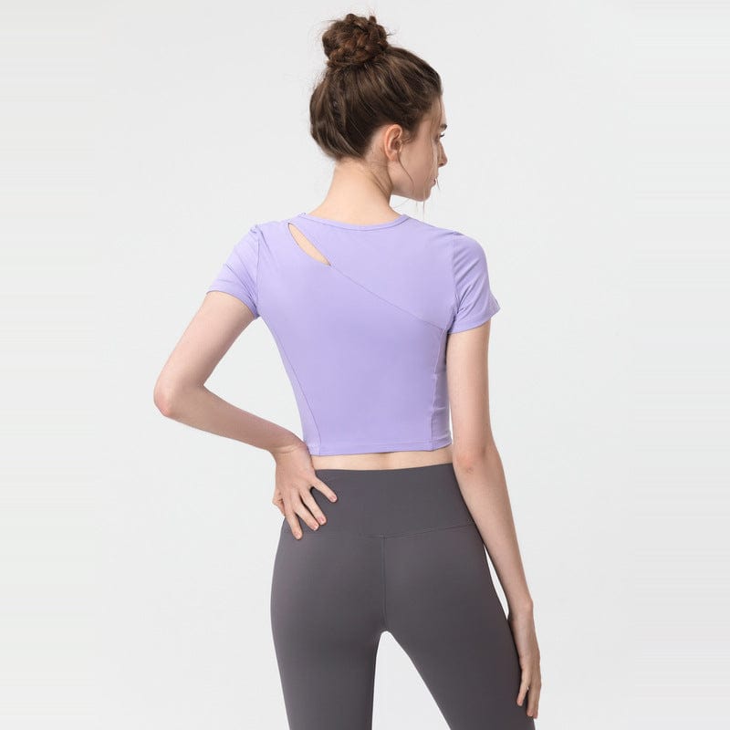 Shoulder Slit Cropped Active Top