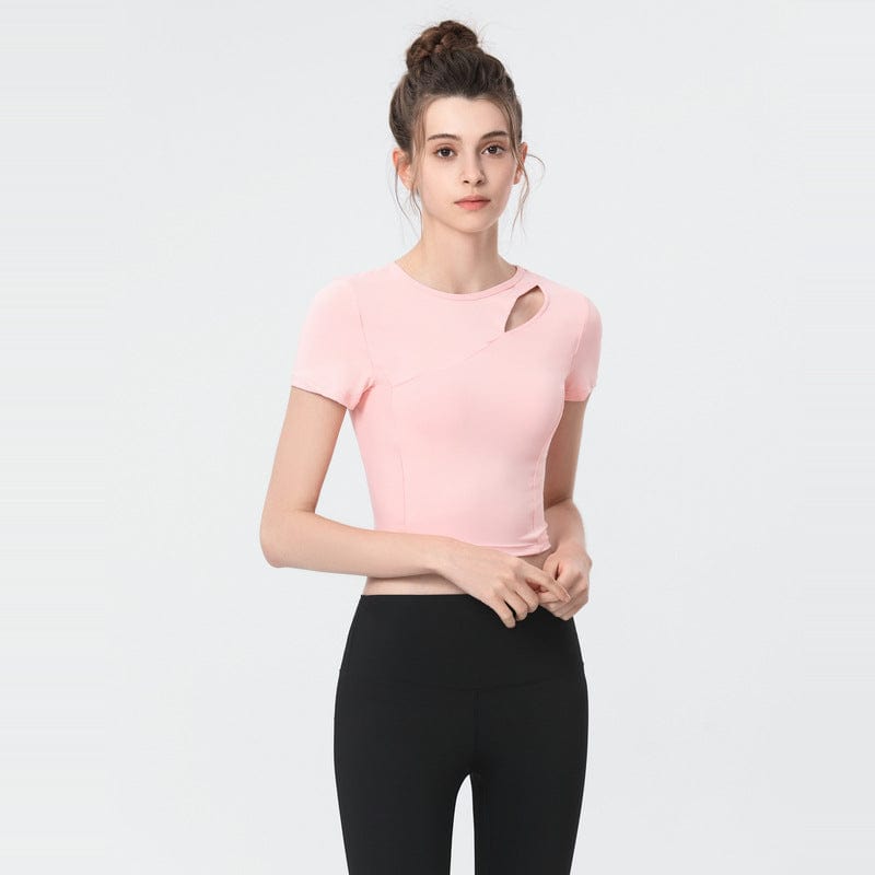 Shoulder Slit Cropped Active Top