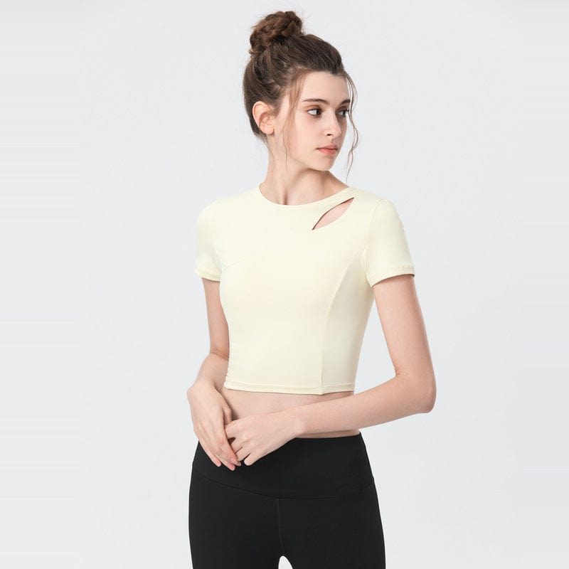 Shoulder Slit Cropped Active Top