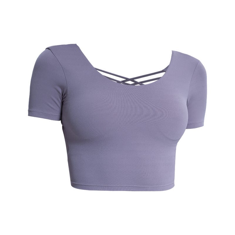 Cross Straps Short Sleeve Active Top