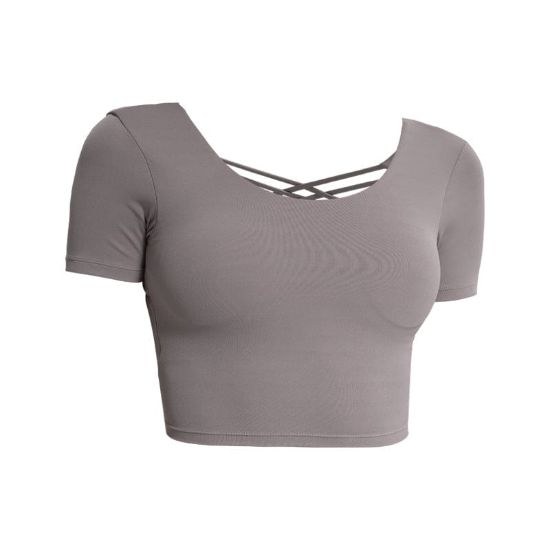 Cross Straps Short Sleeve Active Top