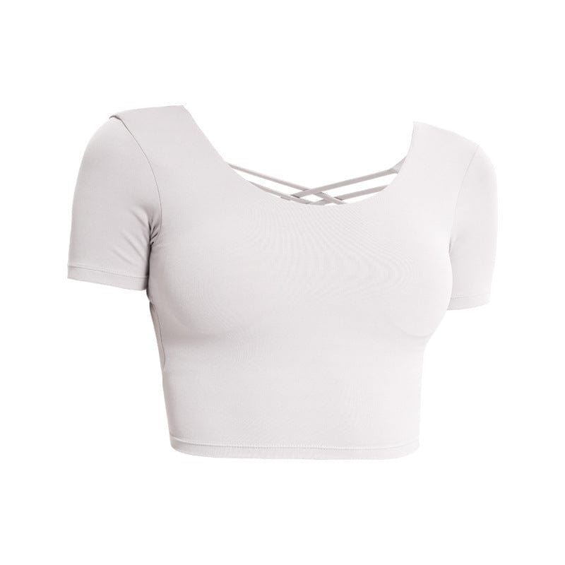 Cross Straps Short Sleeve Active Top