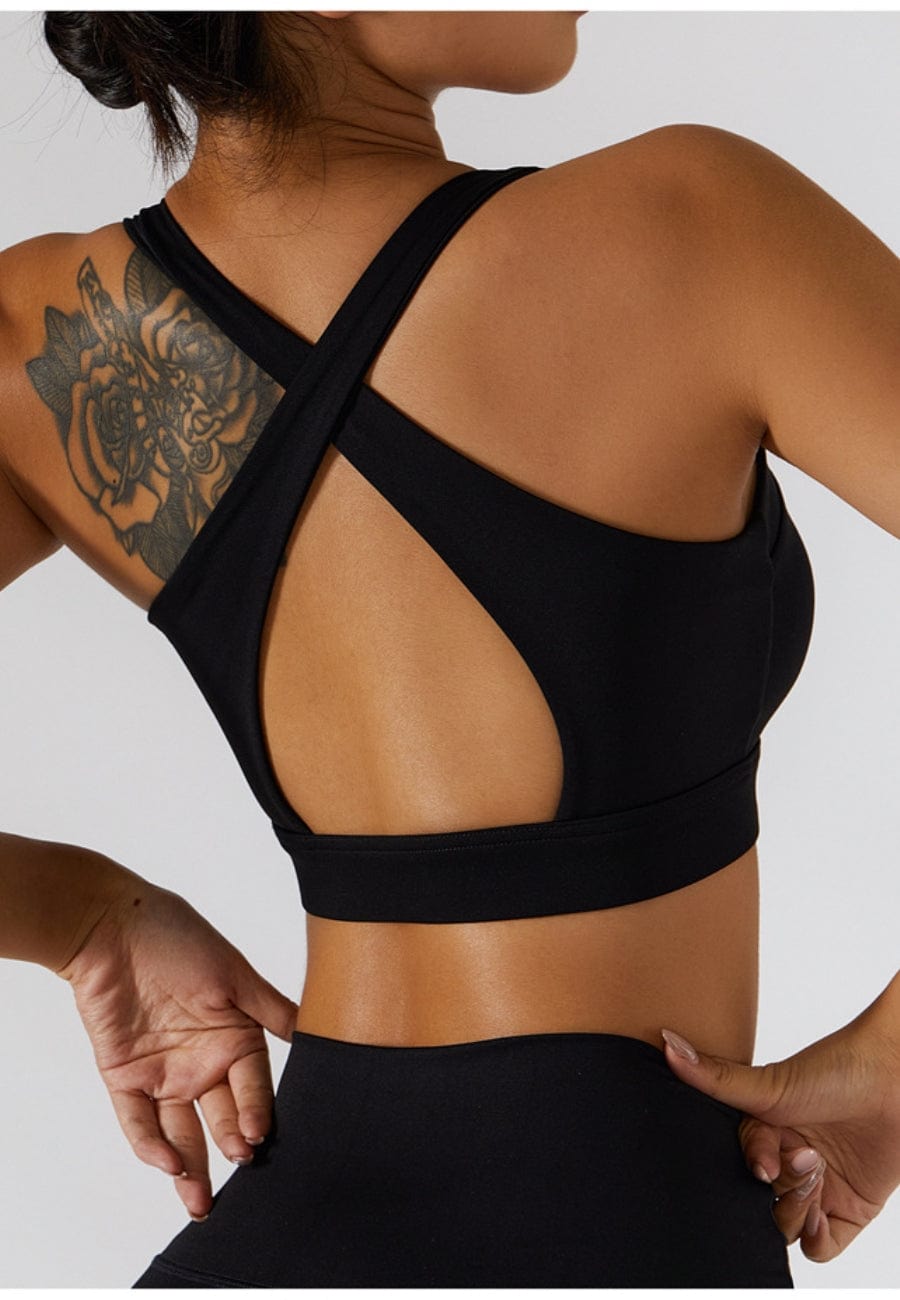 Zippered Adjustable Thin Strap Sports Bra