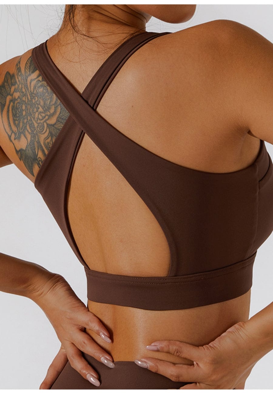 Zippered Adjustable Thin Strap Sports Bra