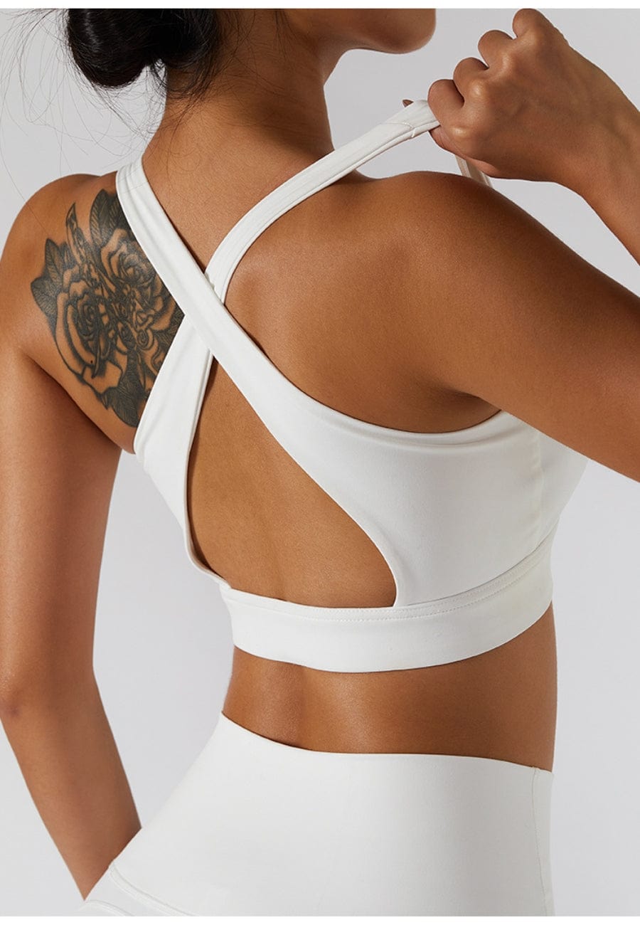 Zippered Adjustable Thin Strap Sports Bra