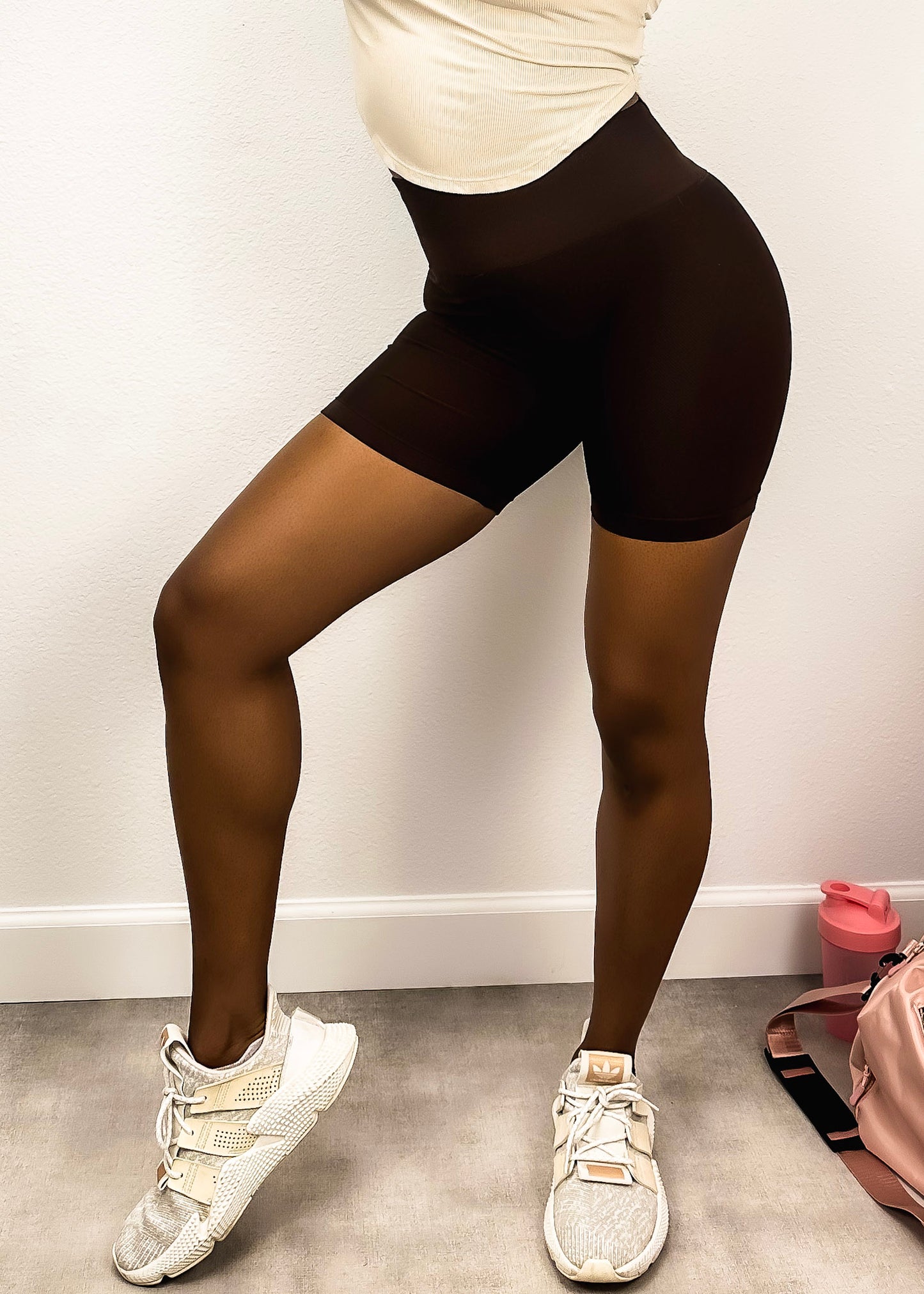 High Waist Side Mesh Active Shorts