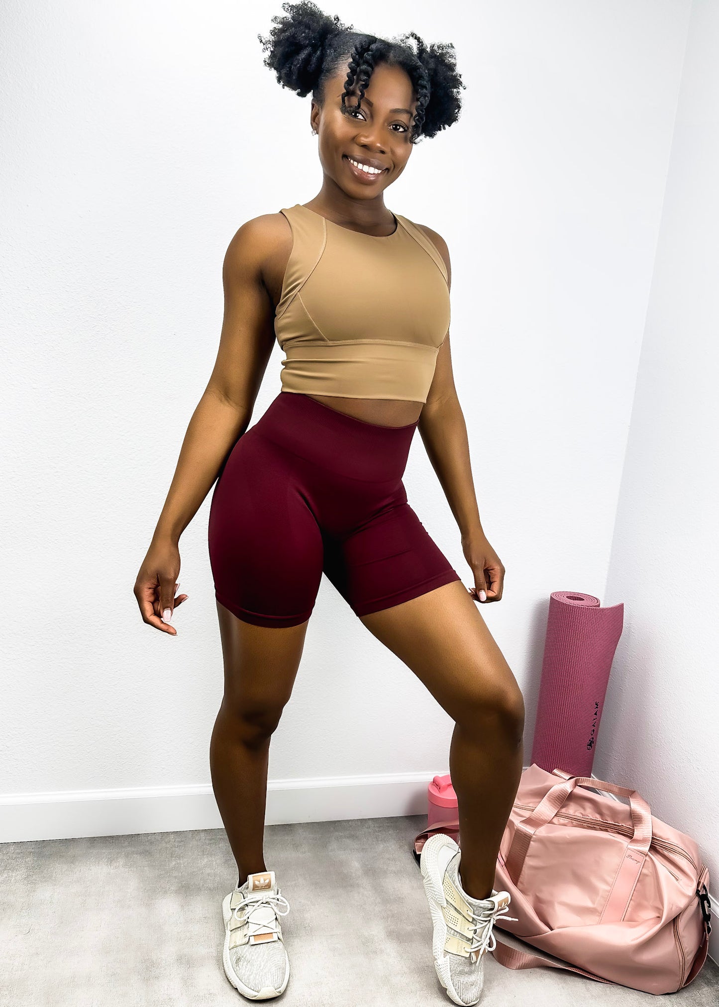 High Waist Side Mesh Active Shorts