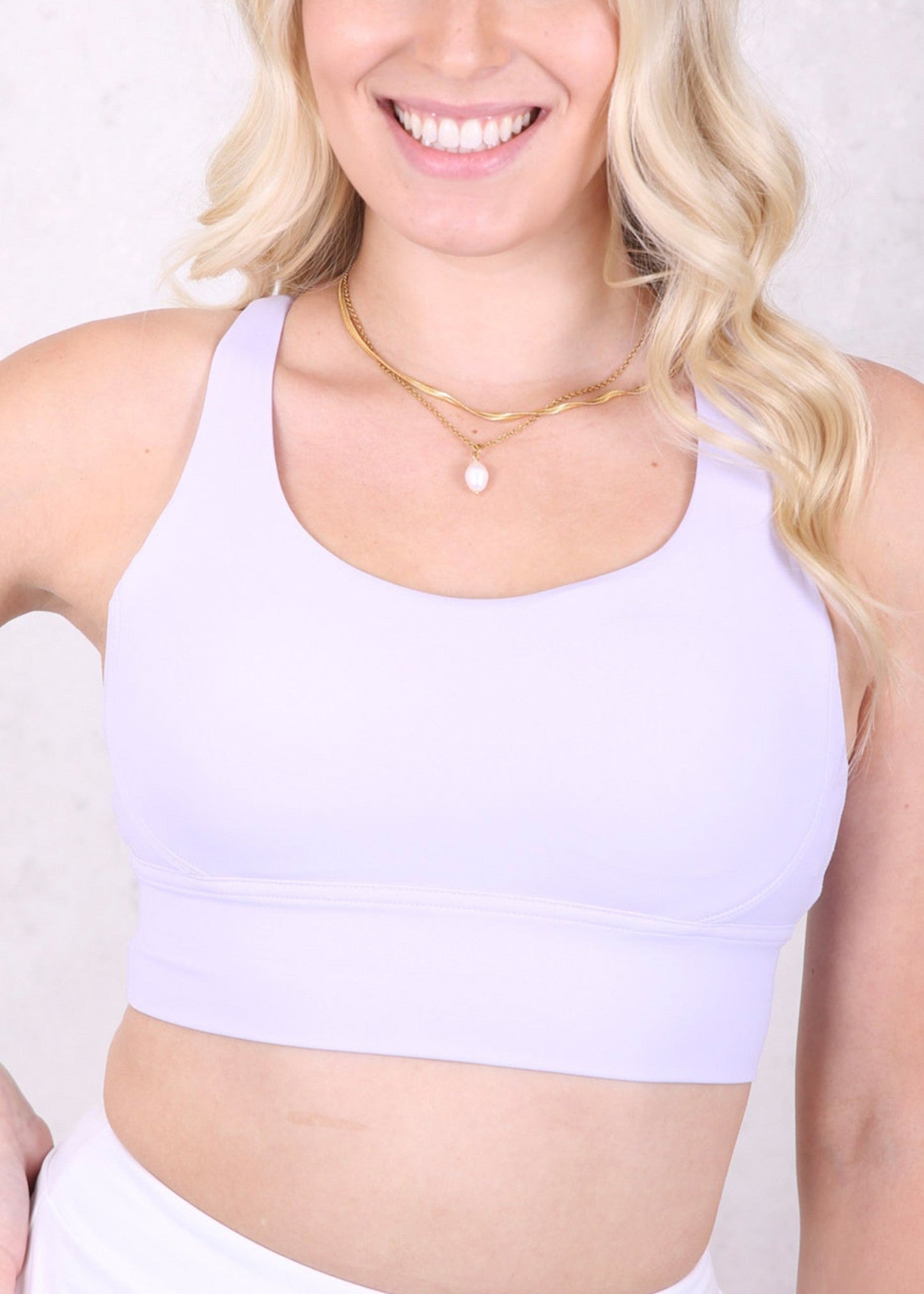 Solid Double Cross Back Sports Bra