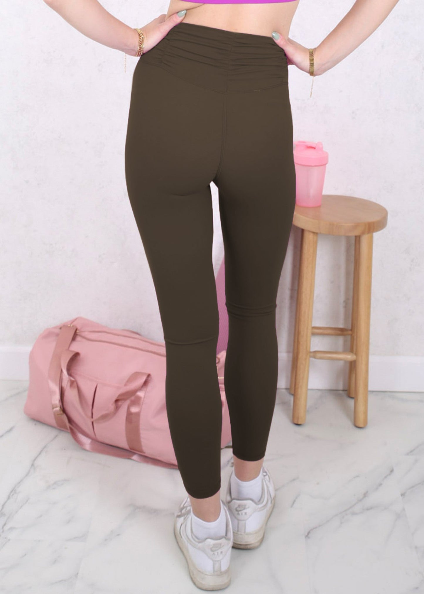 Ruched Curved Waist Leggings