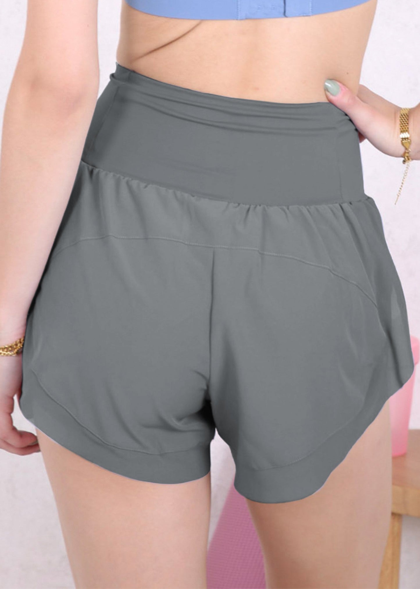 High Waist Double Layer Shorts