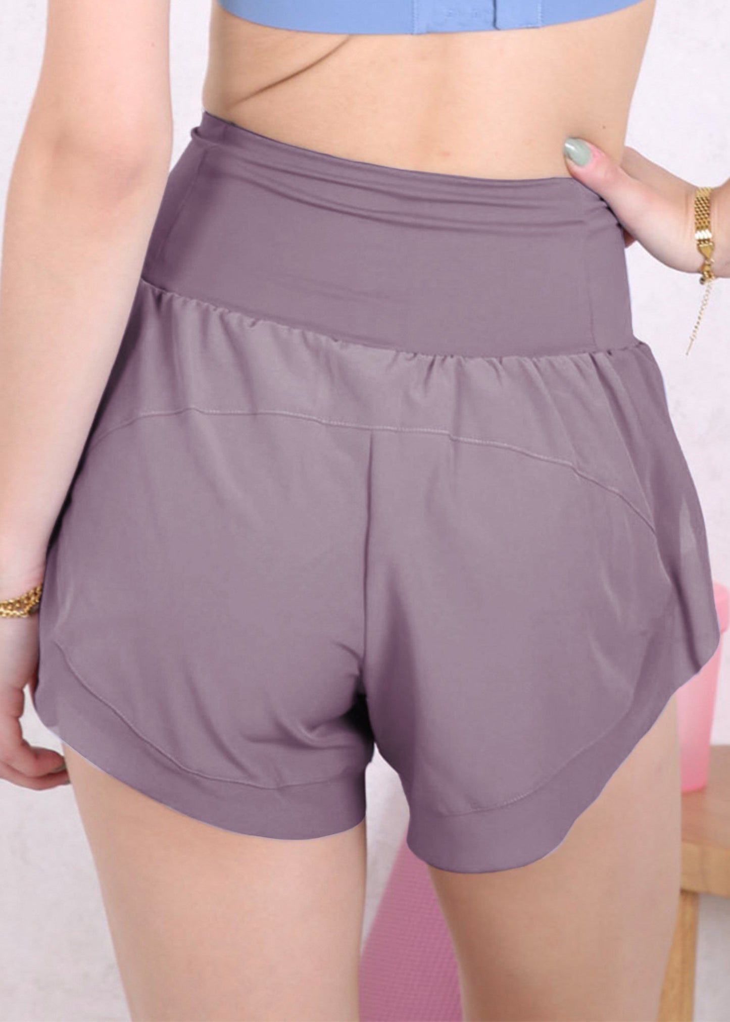 High Waist Double Layer Shorts