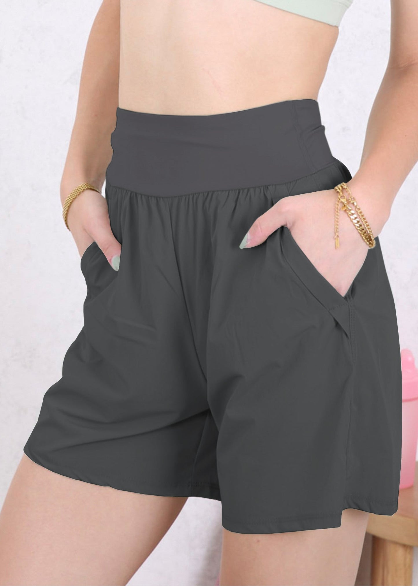 High Waist Bermuda Sports Shorts