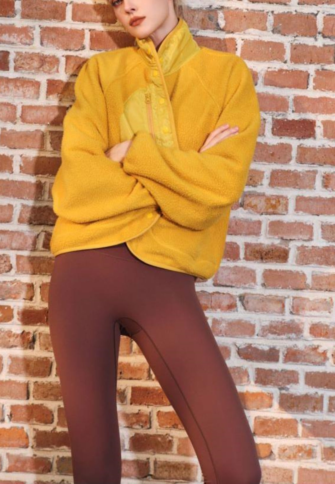 Textured Shearling Button Front Jacket