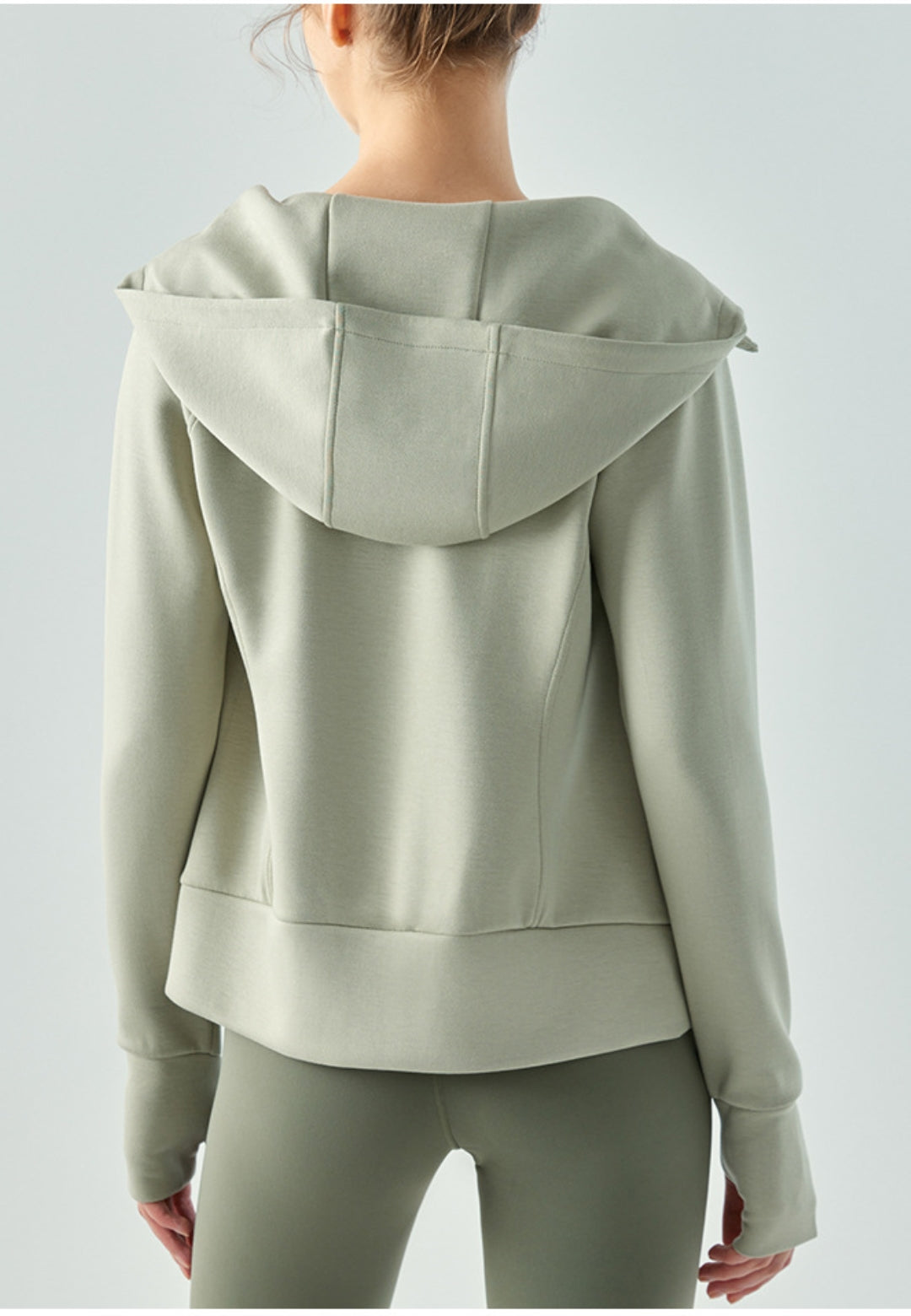 Long Sleeve Loose Zipper Hooded Sweat Jacket