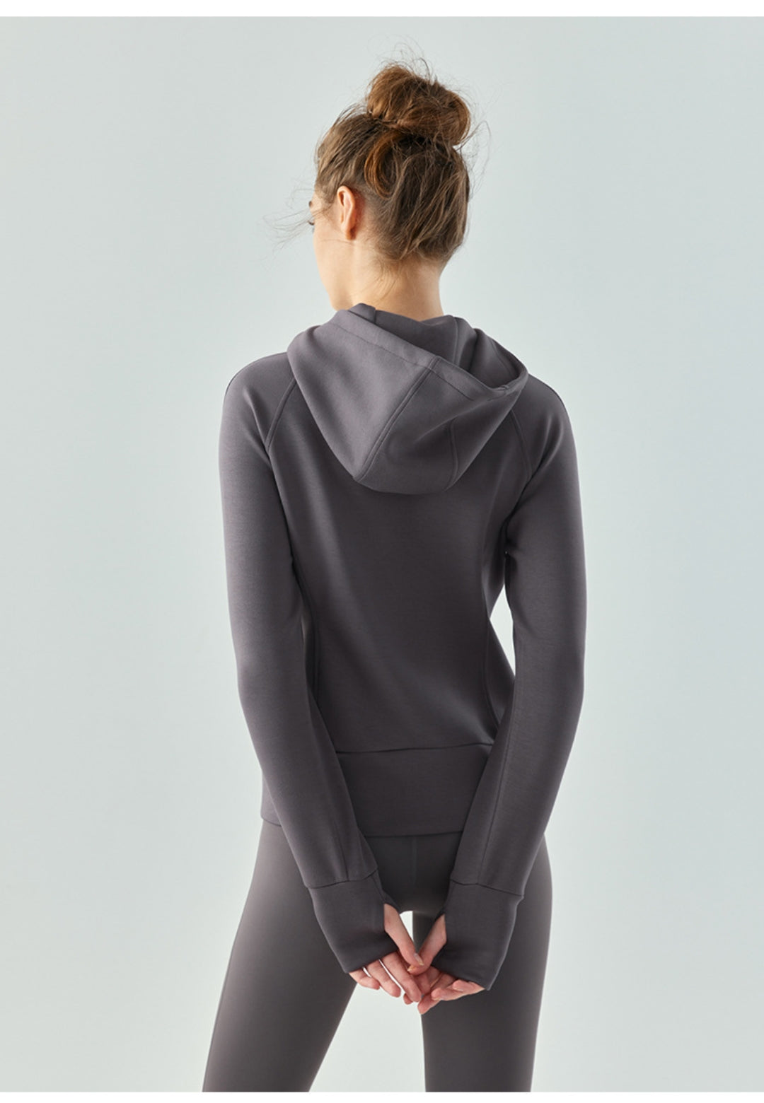 Long Sleeve Loose Zipper Hooded Sweat Jacket