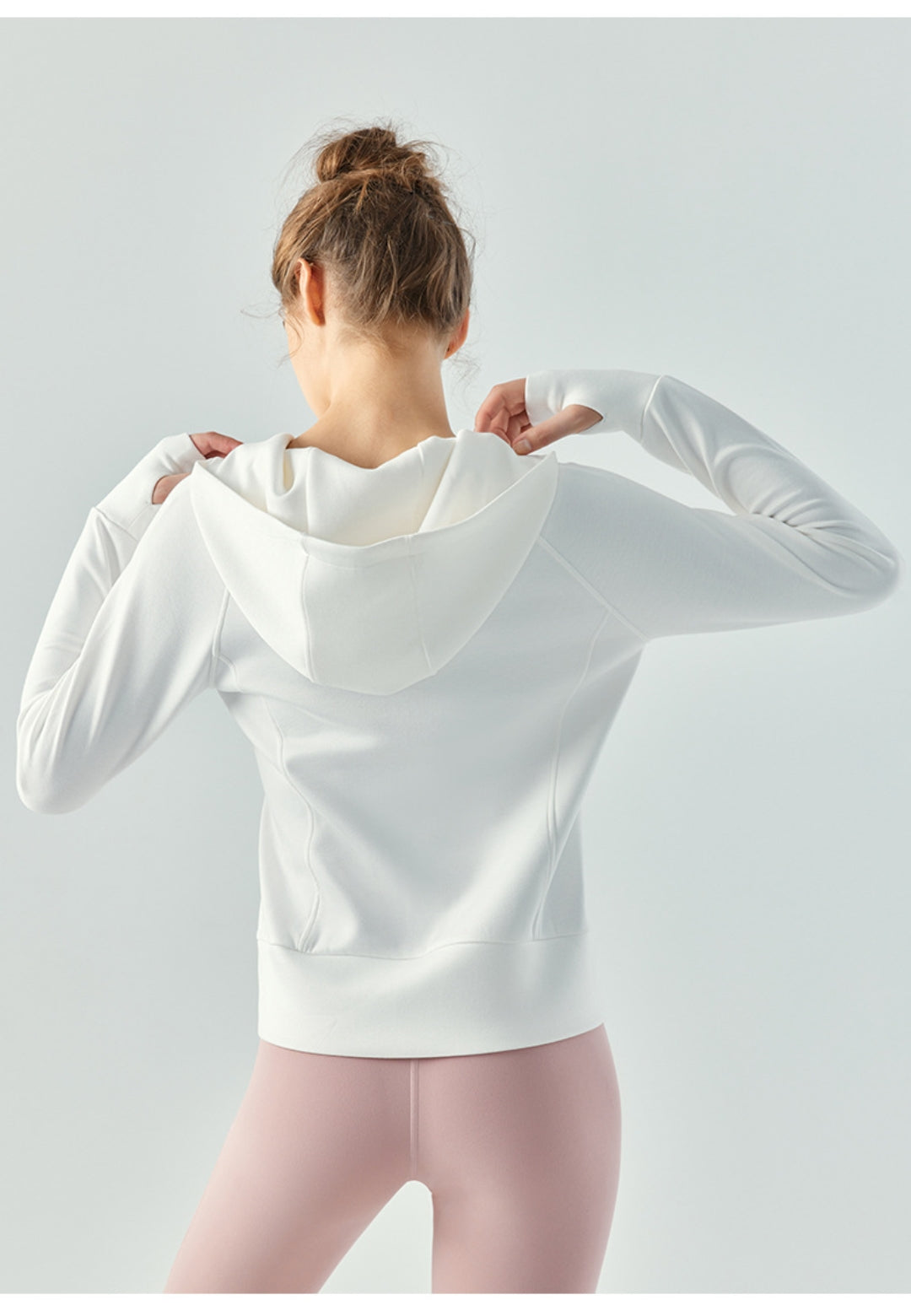 Long Sleeve Loose Zipper Hooded Sweat Jacket