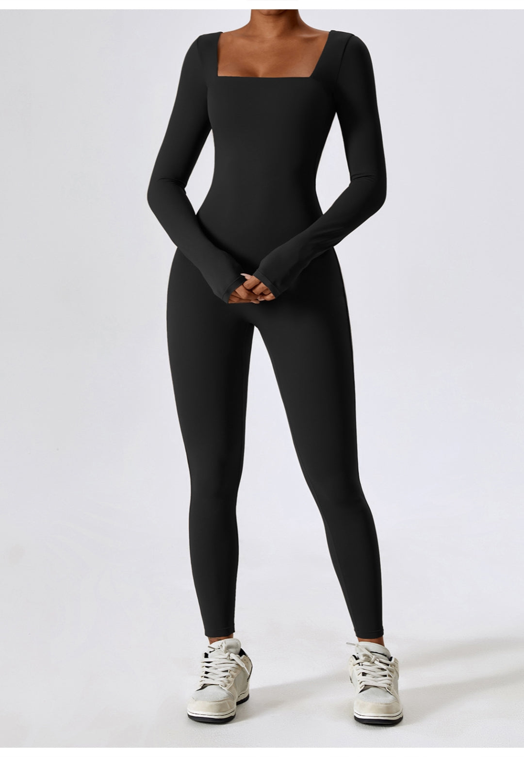 Square Neck Unitard Jumpsuit