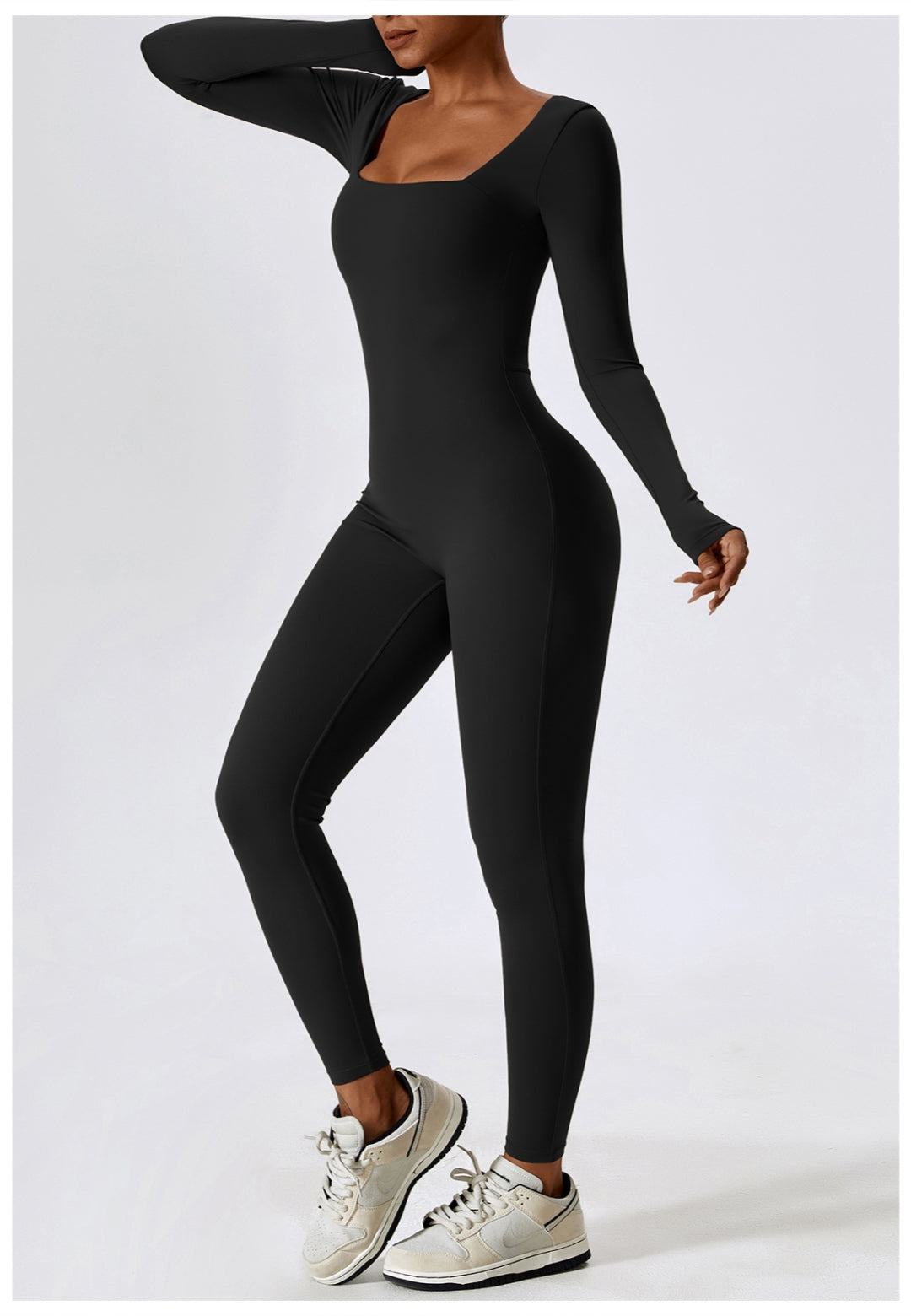 Square Neck Unitard Jumpsuit
