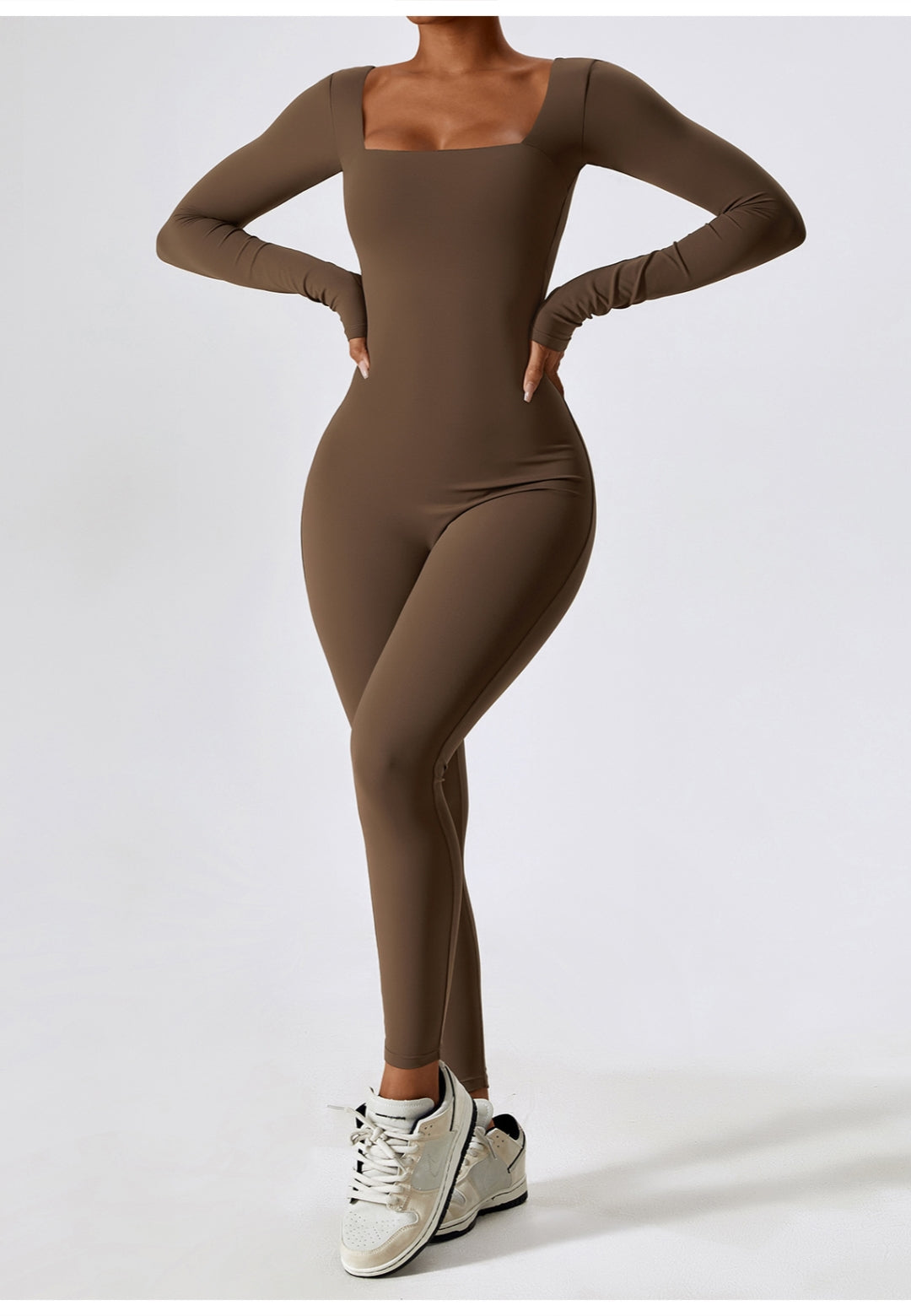 Square Neck Unitard Jumpsuit
