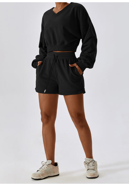 Drawstring High Waist Shorts