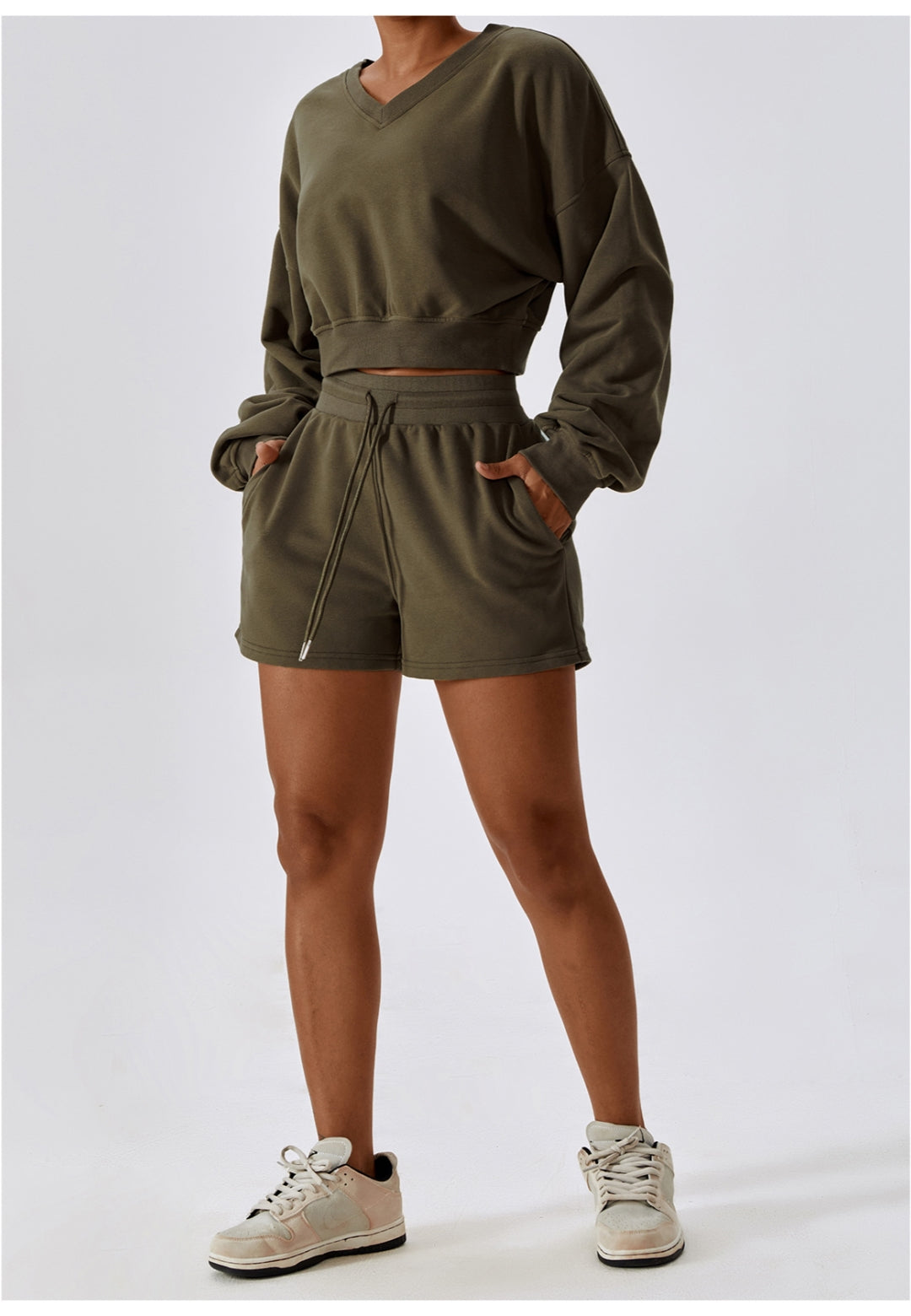 Drawstring High Waist Shorts