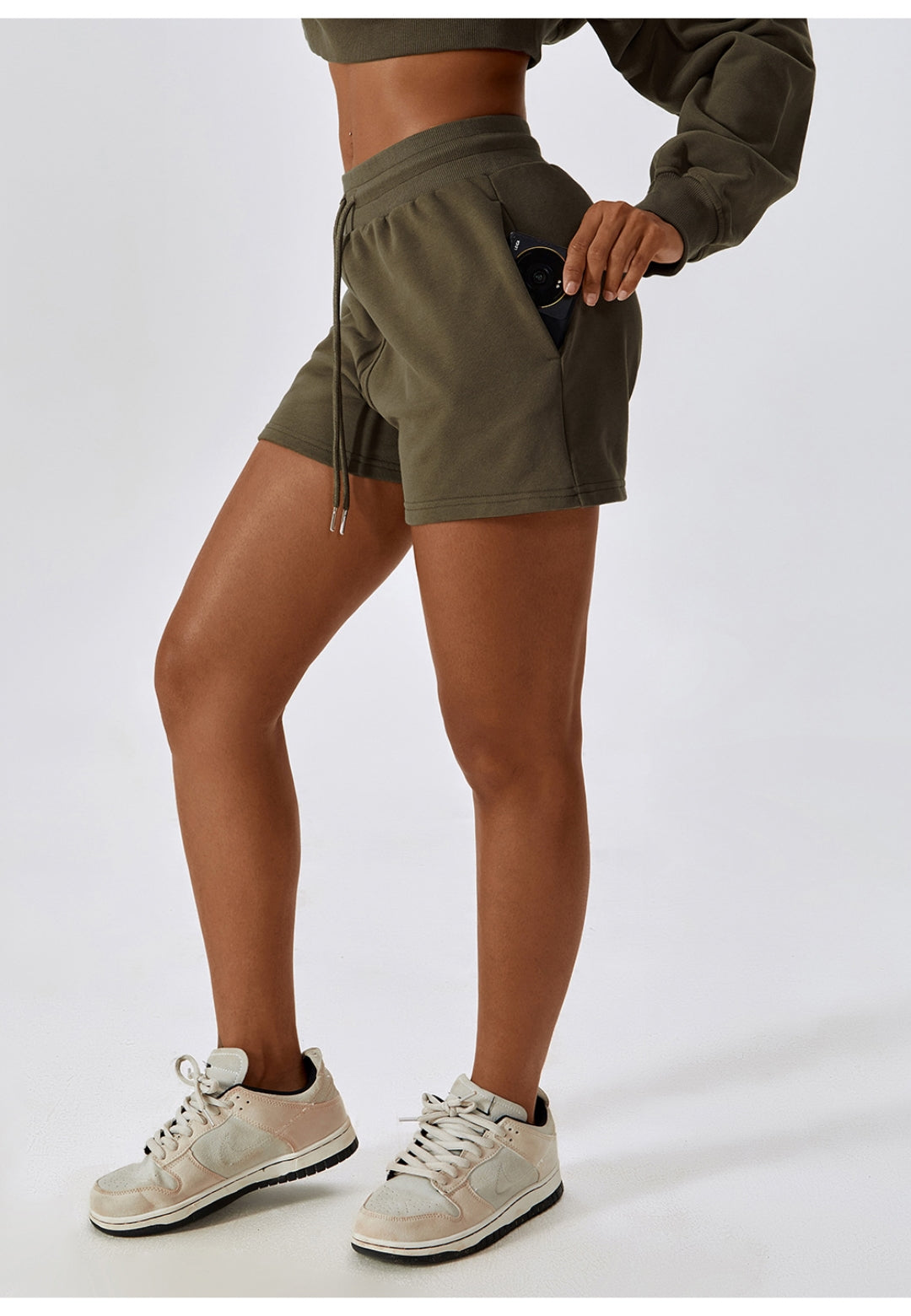 Drawstring High Waist Shorts