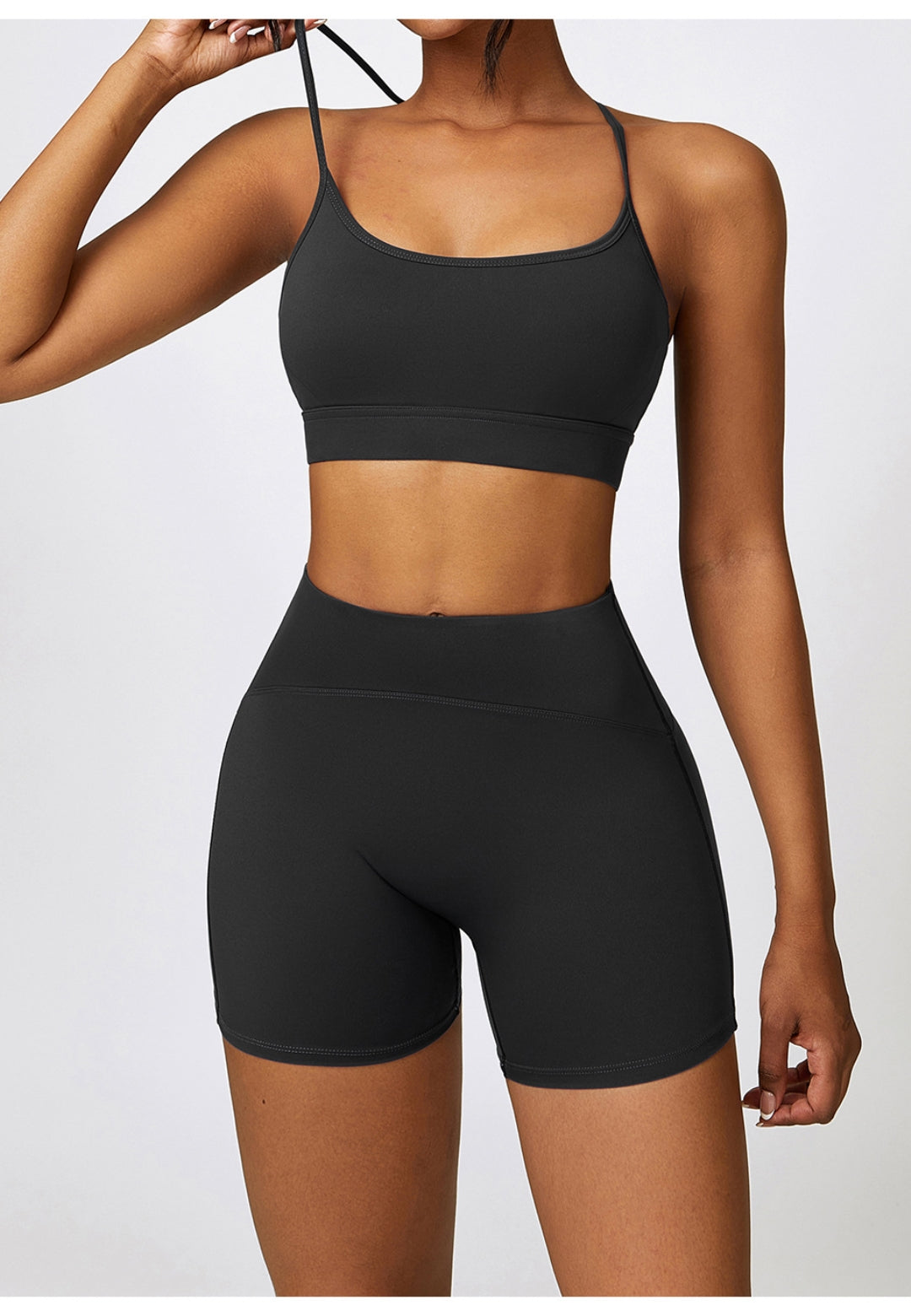 Solid Color Y-Back Activewear Sports Bra