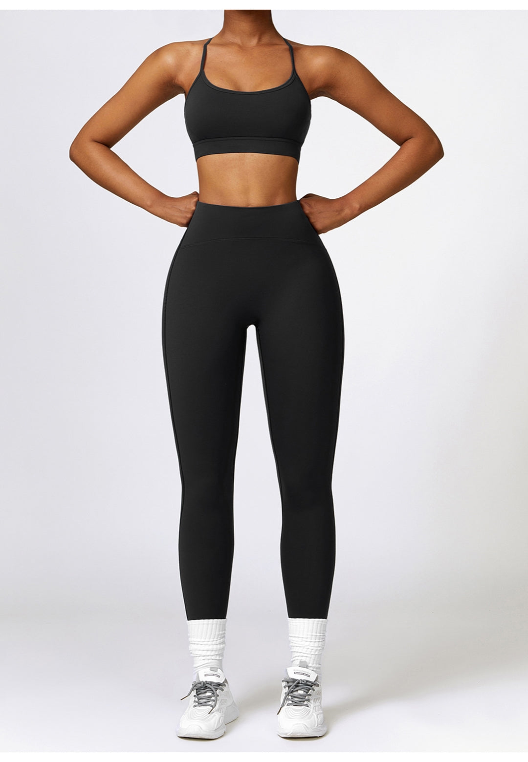 Solid Color Y-Back Activewear Sports Bra