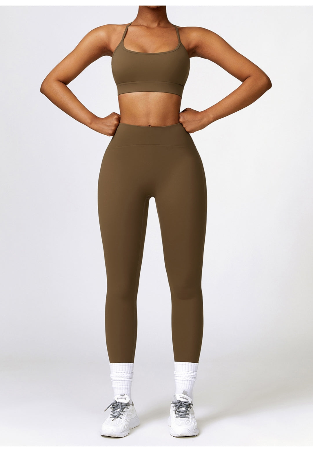 Solid Color Y-Back Activewear Sports Bra