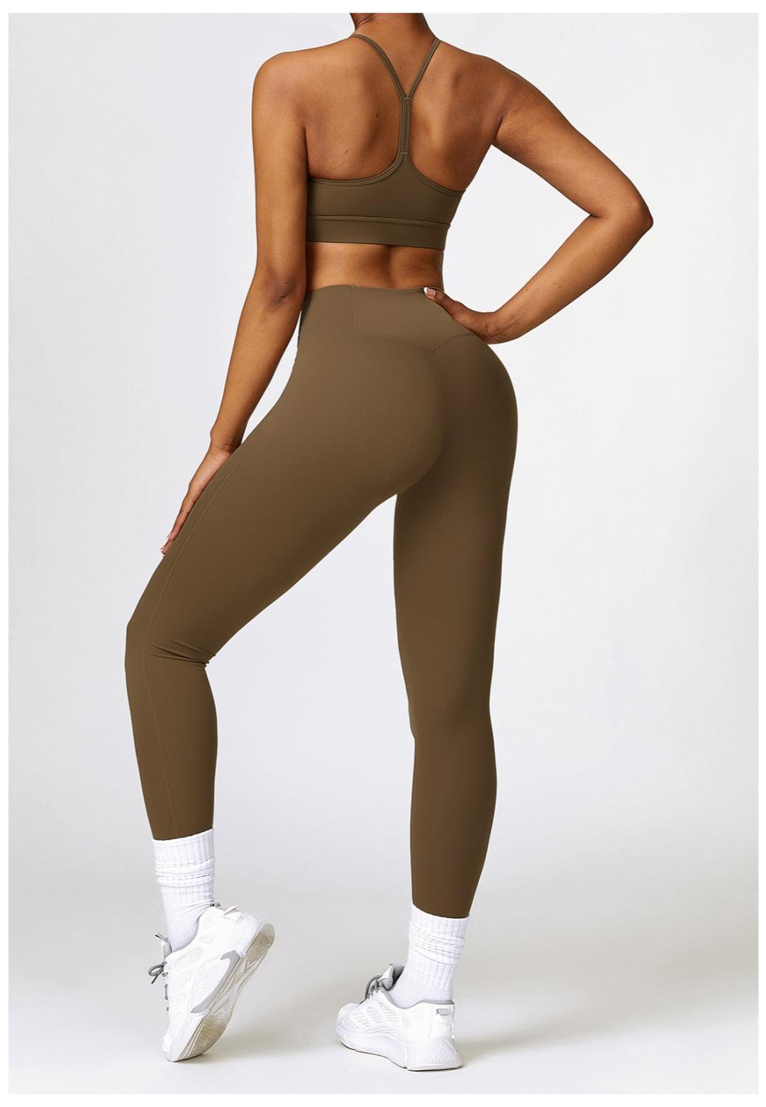 Solid Color Y-Back Activewear Sports Bra