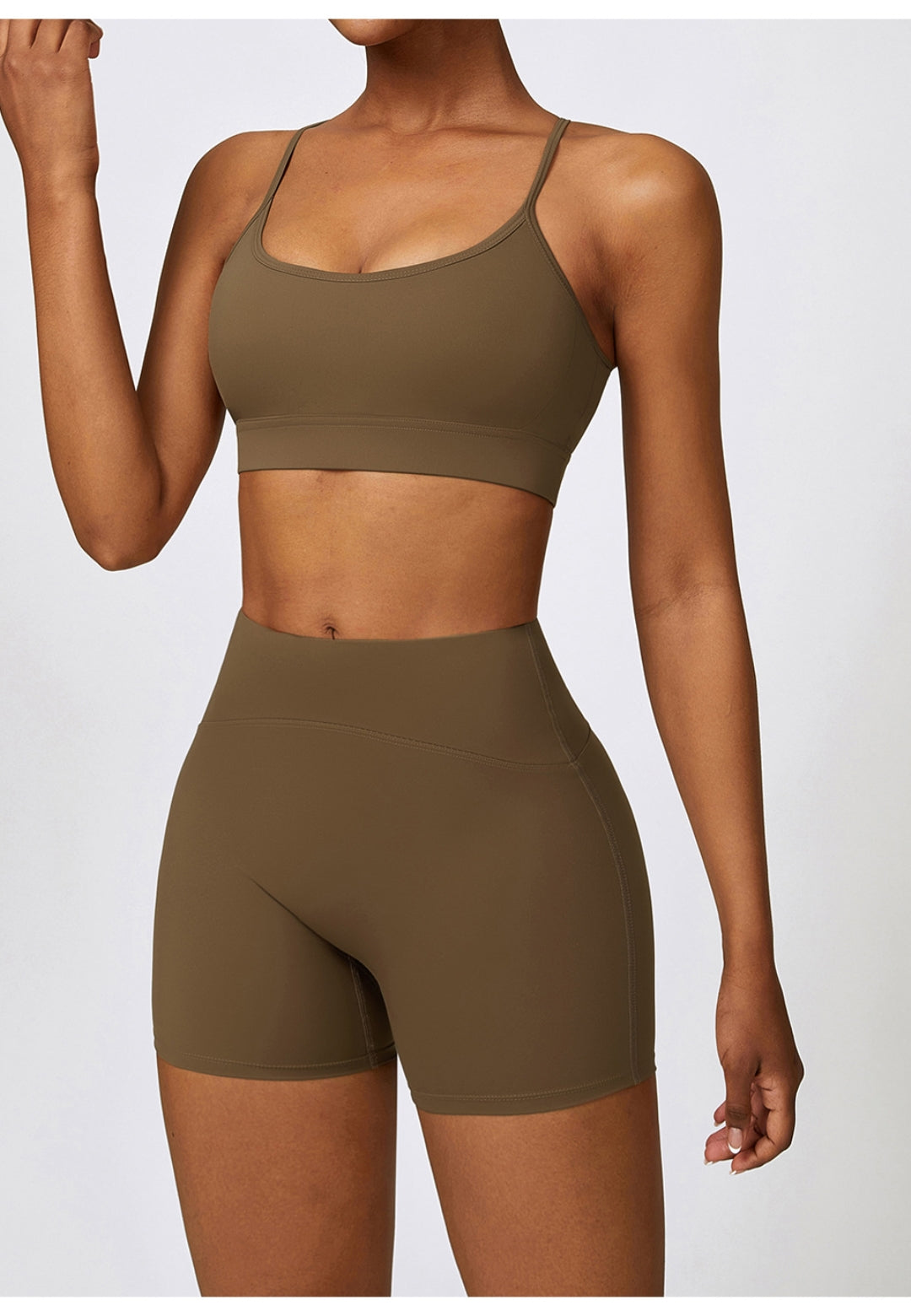 Solid Color Y-Back Activewear Sports Bra