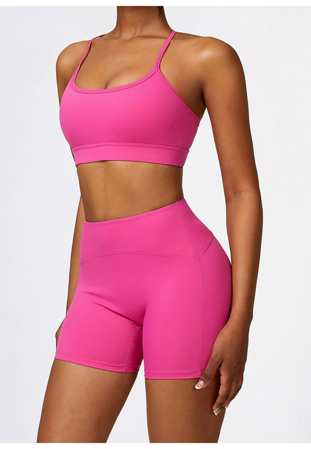 Solid Color Y-Back Activewear Sports Bra