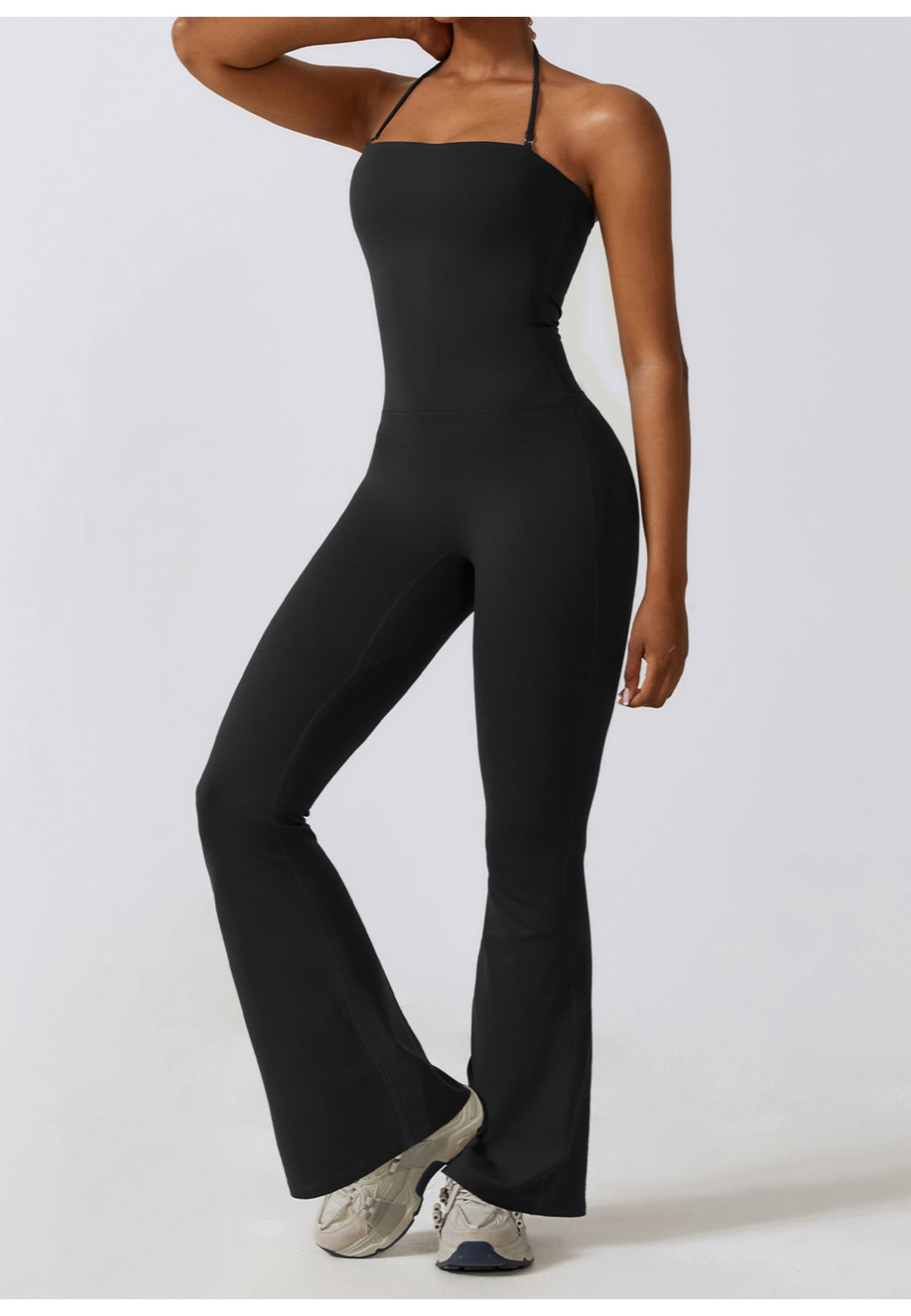 Shirred High Waist Flared Leggings