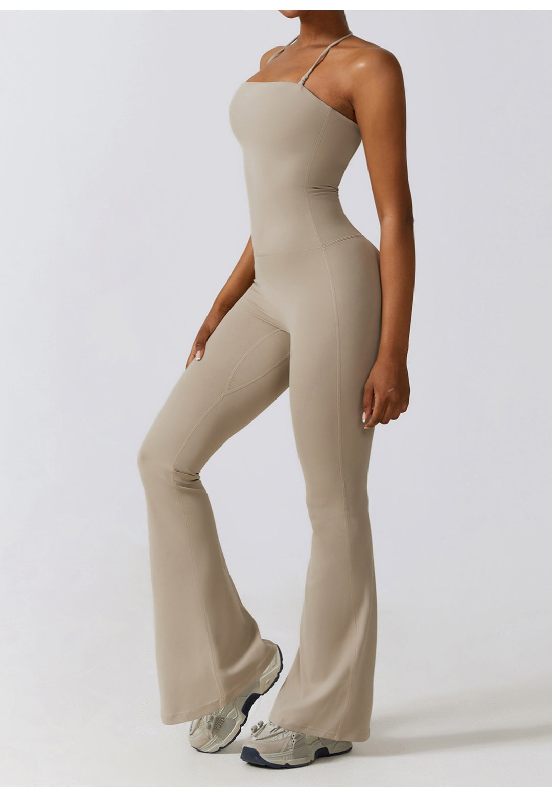 Shirred High Waist Flared Leggings