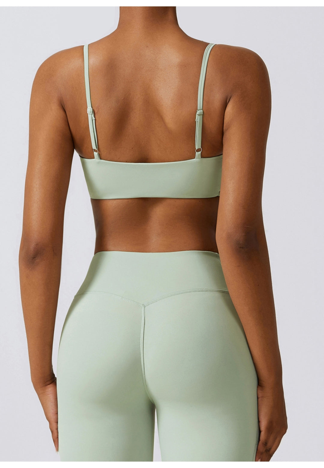 Plunge Neck Twist Front Sports Bra