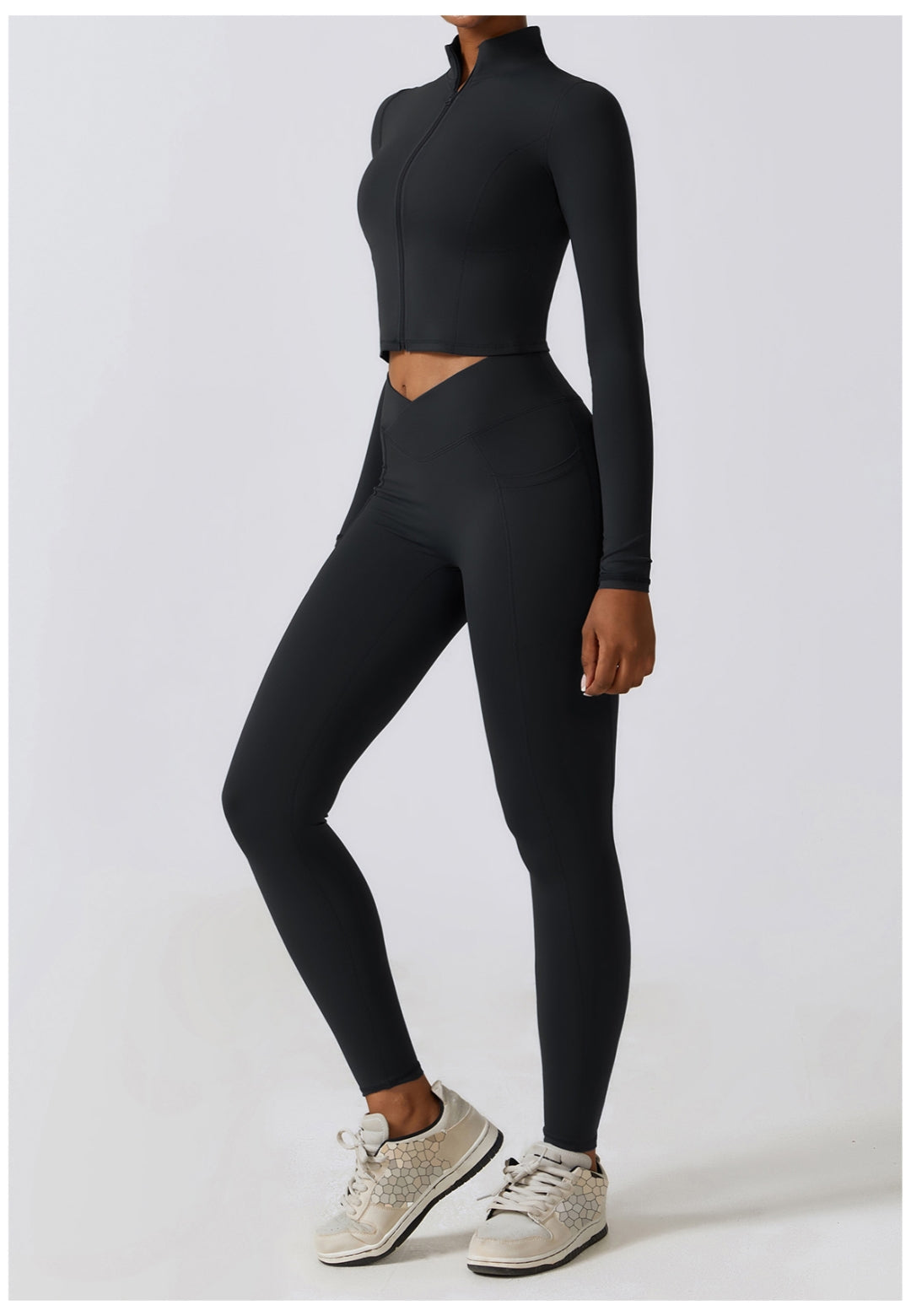 High Collar Zip-Up Sports Jacket