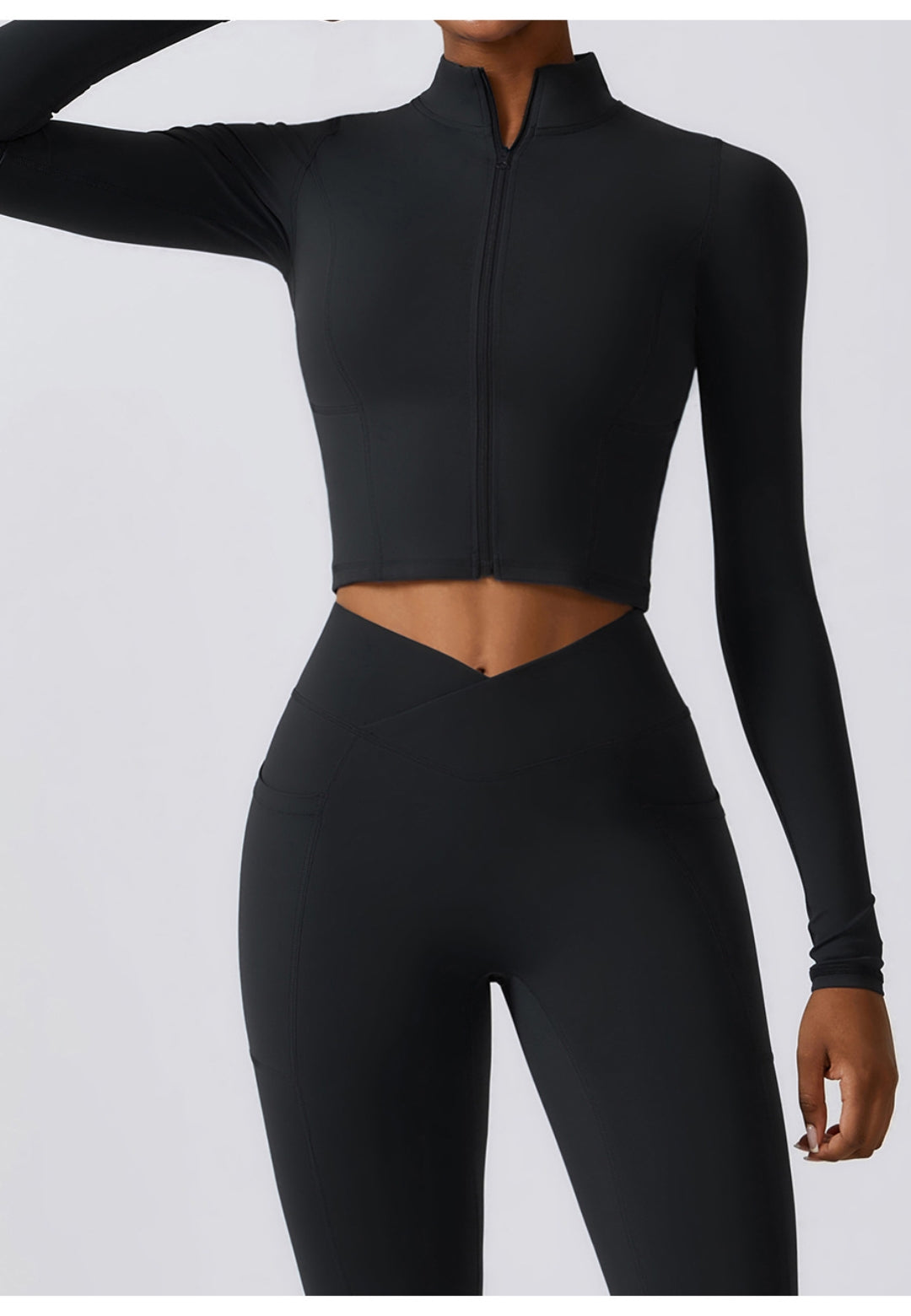 High Collar Zip-Up Sports Jacket