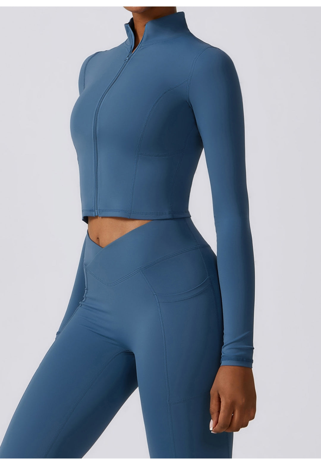 High Collar Zip-Up Sports Jacket