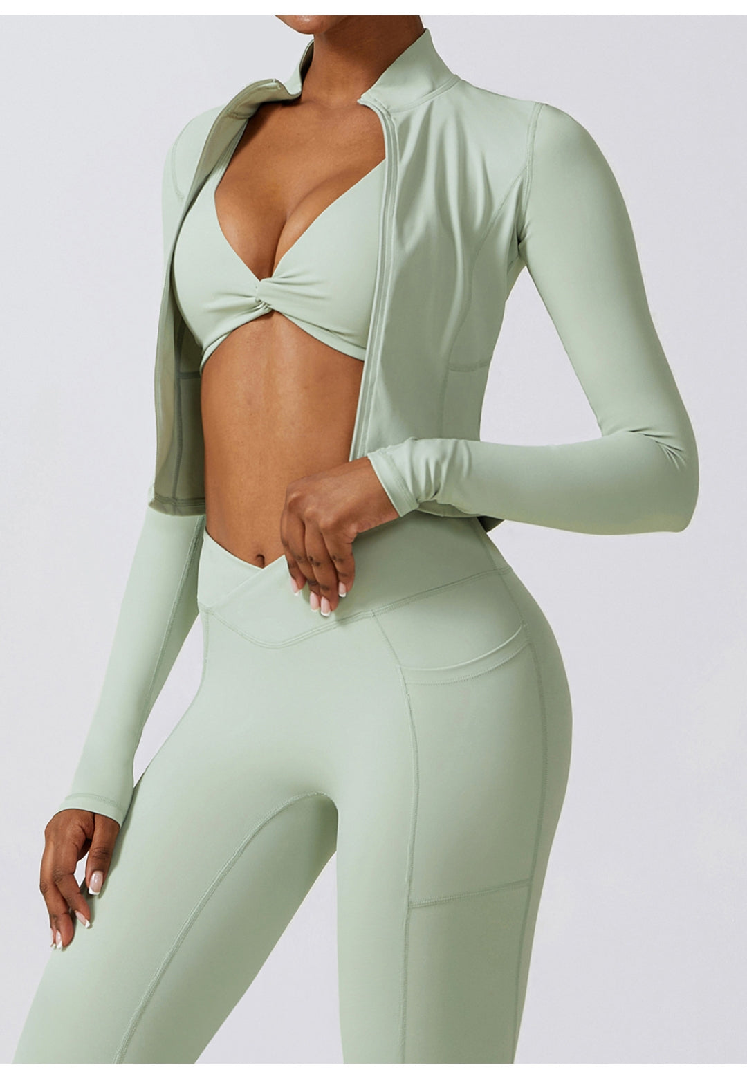 High Collar Zip-Up Sports Jacket