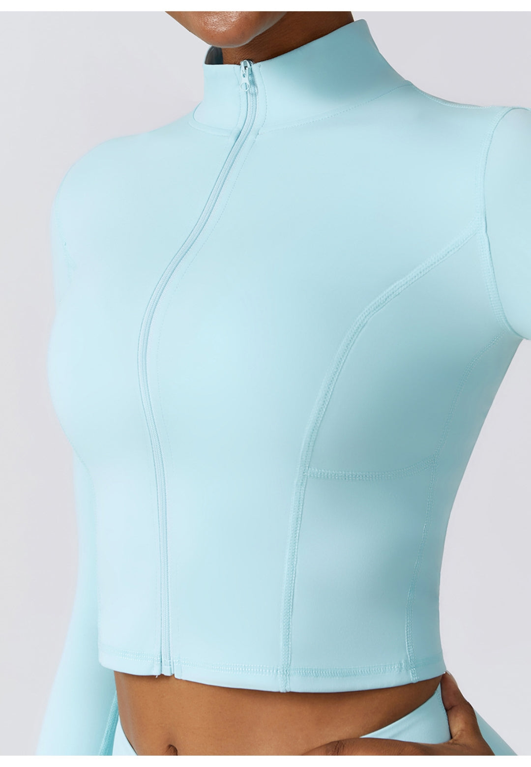 High Collar Zip-Up Sports Jacket